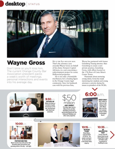 OC Register Metro- Day in Life of Formidable Trial Lawyer Wayne Gross